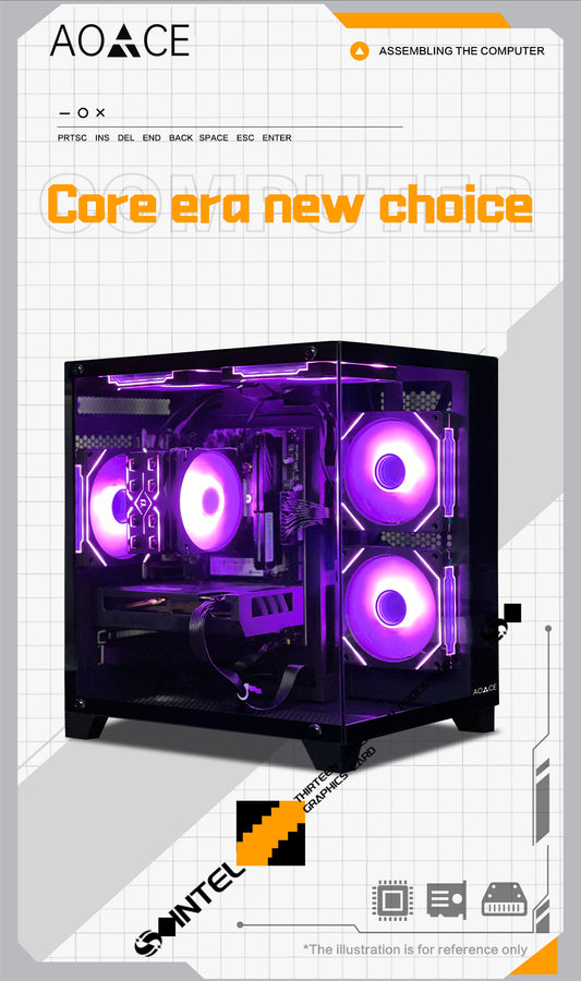 AOACE Gaming PC Desktop INTEL Core i5 14400F, NVIDIA RTX 5060 8G DLSS 4, 32GB DDR4 RAM 3200MHz,1TB NVMe PCIe4.0, Wi-Fi6E, Game Design Office console,Sea View Room