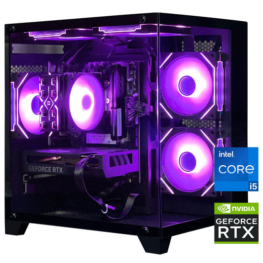 AOACE Gaming PC Desktop INTEL Core i5 14400F, NVIDIA RTX 4060 8G DLSS 3, 32GB DDR4 RAM 3200MHz,1TB NVMe PCIe4.0, Wi-Fi6E, Game Design Office console,Sea View Room