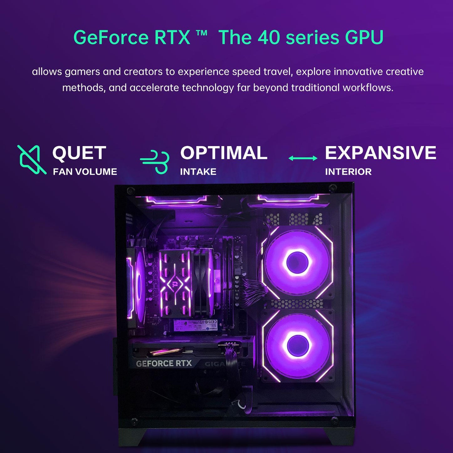 AOACE Gaming PC Desktop INTEL Core i5 14400F, NVIDIA RTX 4060 8G DLSS 3, 32GB DDR4 RAM 3200MHz,1TB NVMe PCIe4.0, Wi-Fi6E, Game Design Office console,Sea View Room