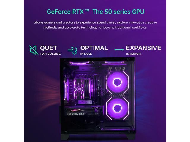 AOACE Gaming PC Desktop INTEL Core i5 14400F, NVIDIA RTX 5060 8G DLSS 4, 32GB DDR4 RAM 3200MHz,1TB NVMe PCIe4.0, Wi-Fi6E, Game Design Office console,Sea View Room