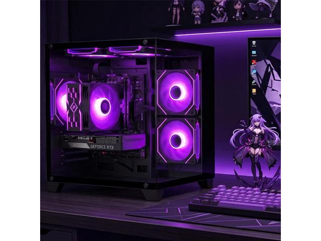 AOACE Gaming PC Desktop AMD Ryzen 7 5700X,RTX 5060 8G 32GB RAM and 1TB NVMe M.2 SSD, WiFi6E, ARGB Fan, Game Design Office console,Sea View Room Windows 11