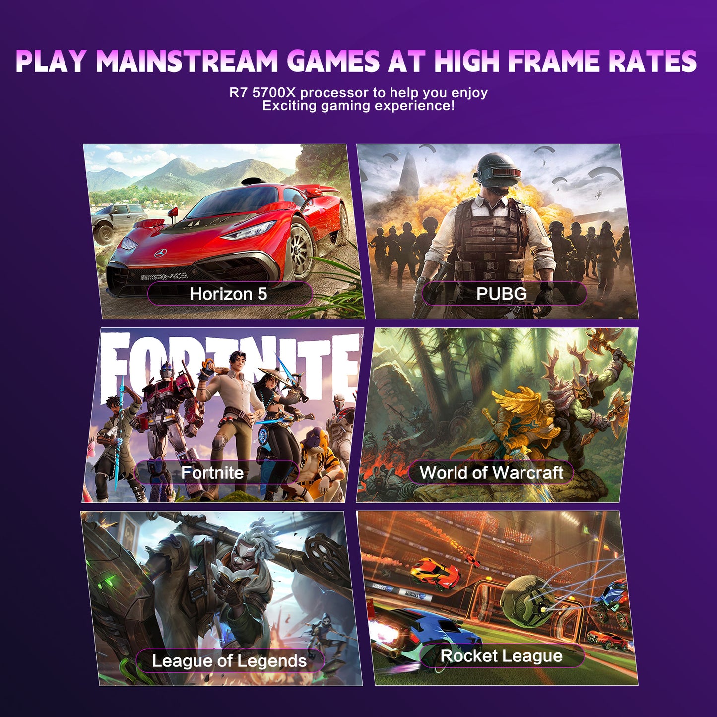 AOACE Gaming PC Desktop AMD Ryzen 7 5700X,RTX 5060 8G 32GB RAM and 1TB NVMe M.2 SSD, WiFi6E, ARGB Fan, Game Design Office console,Sea View Room Windows 11