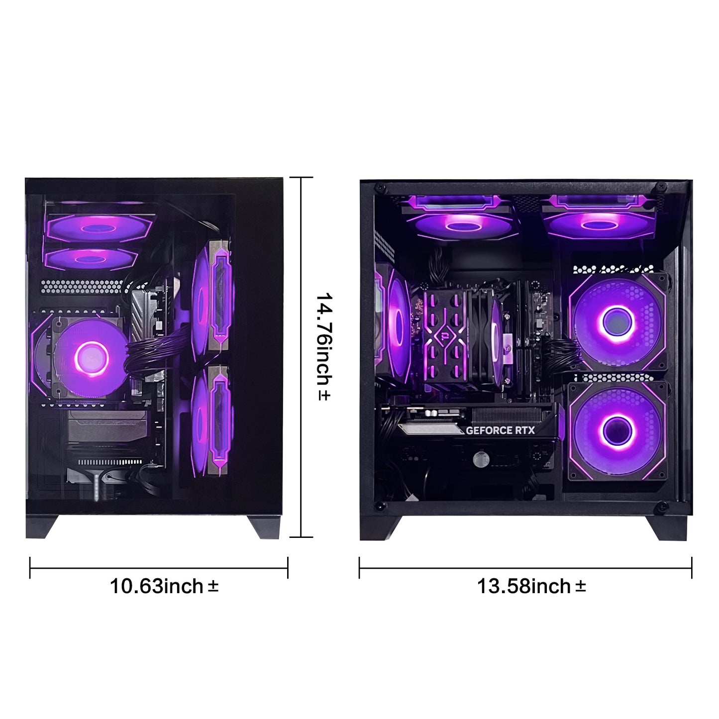 AOACE Gaming PC Desktop AMD Ryzen 7 5700X,RTX 5060 8G 32GB RAM and 1TB NVMe M.2 SSD, WiFi6E, ARGB Fan, Game Design Office console,Sea View Room Windows 11
