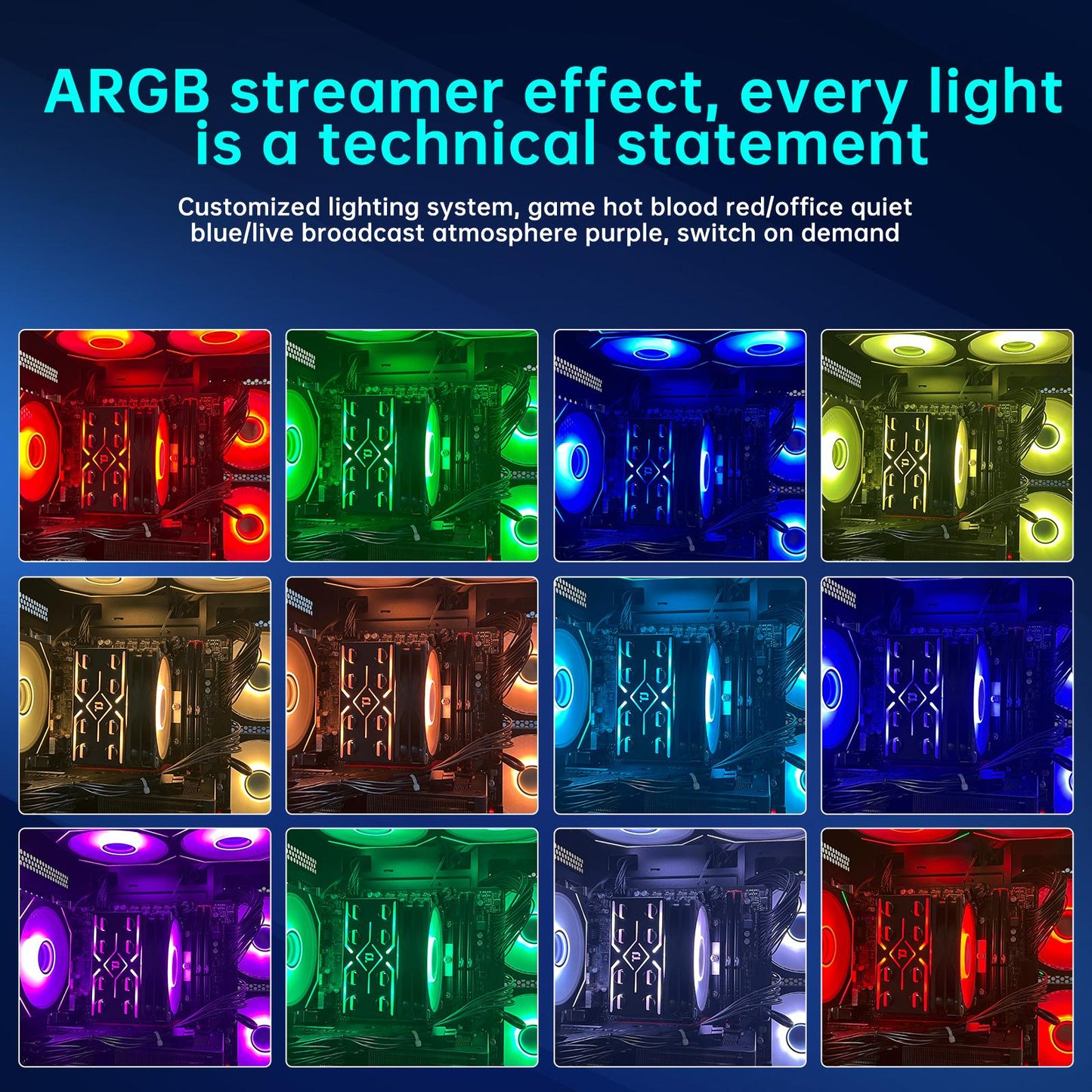 AOACE Gaming PC Desktop INTEL Core i5 14400F, NVIDIA RTX 5050 8G DLSS 4, 32GB DDR4 RAM 3200MHz,1TB NVMe PCIe4.0, Wi-Fi6E, Game Design Office console,Sea View Room