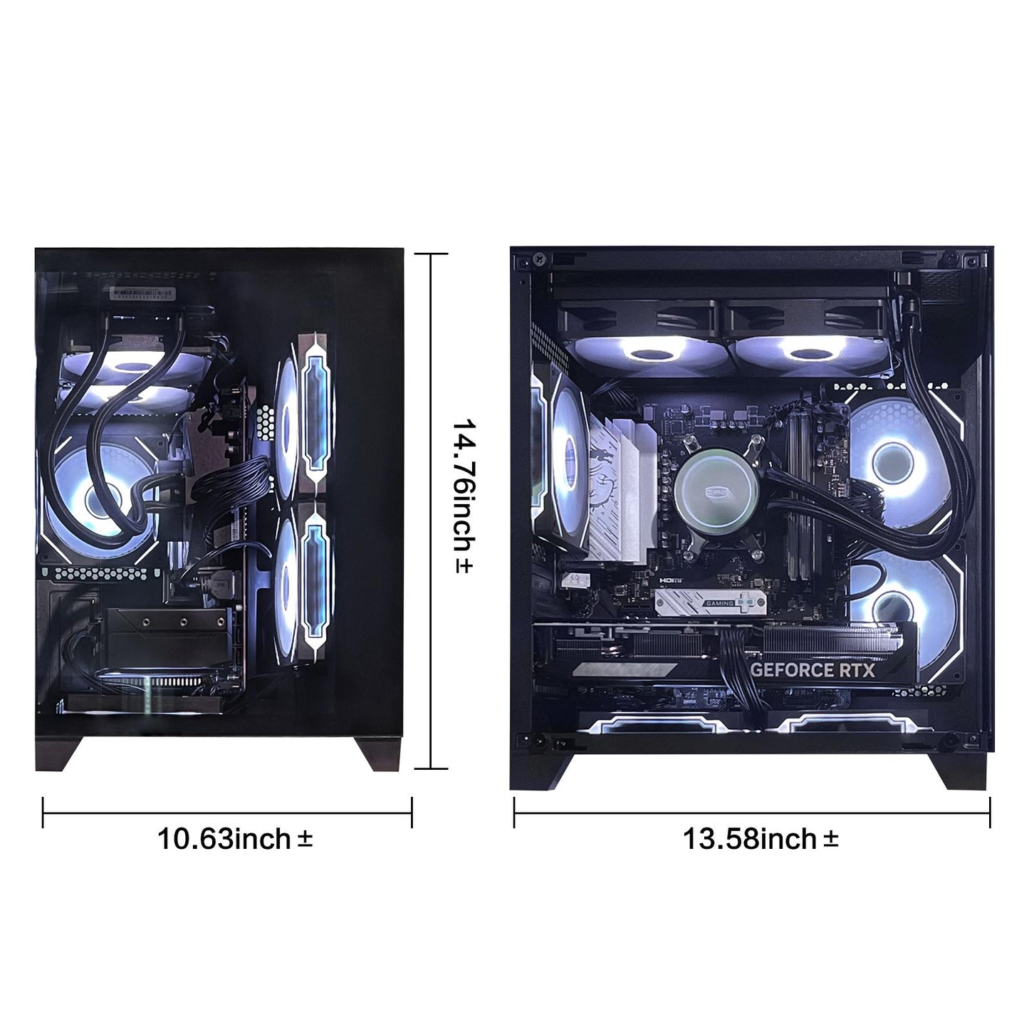 AOACE Gaming PC Desktop AMD Ryzen5 9600X, NVIDIA GeForce RTX 5070 12G DLSS 4, 32GB DDR5 RAM 6400MHz, 1TB NVMe PCIe4.0, Wi-Fi6E, Game Design Office console, Sea View Room